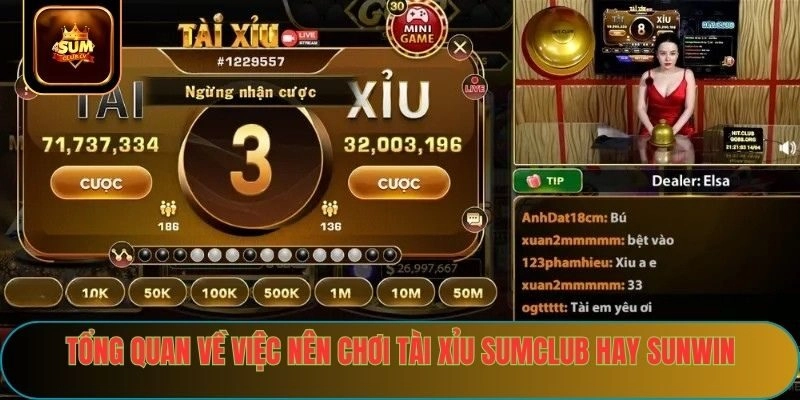 Tổng quan về việc nên chơi tài xỉu sumclub hay sunwin